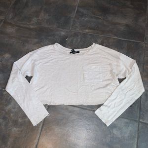 Forever 21 cream white long sleeve crop top size small